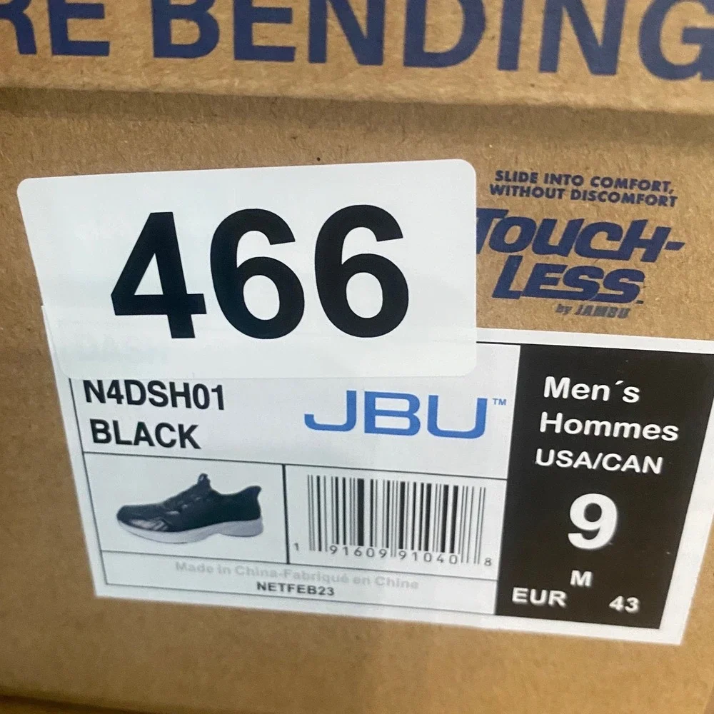 JBU Jambu Touch-Less Dash Mens Hands Free Slip On Sneakers Black N4DSH01 Size 9
